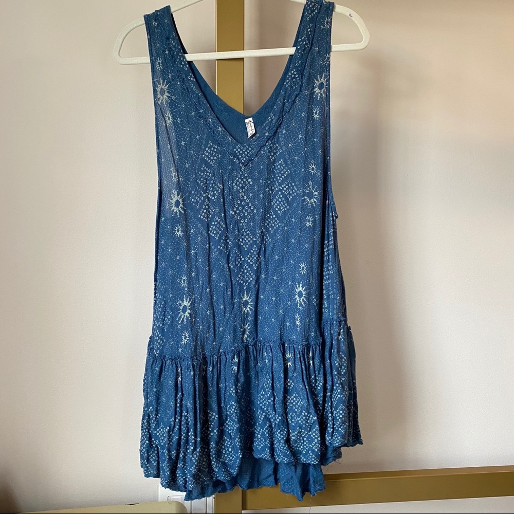 Free people tank top dress in dark blue- medium